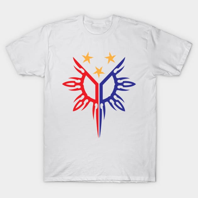 Tribal Philippines Filipino Sun and Stars Flag by AiReal Apparel T-Shirt by airealapparel